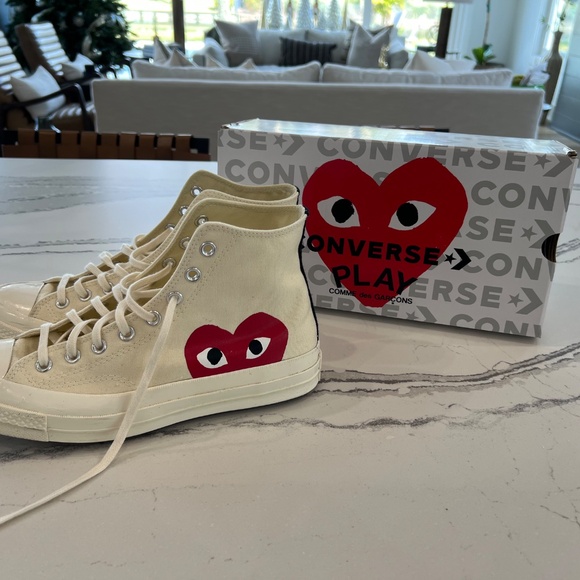 Comme de Garçons PLAY Converse Hi Tops M9/W11 - Picture 11 of 16